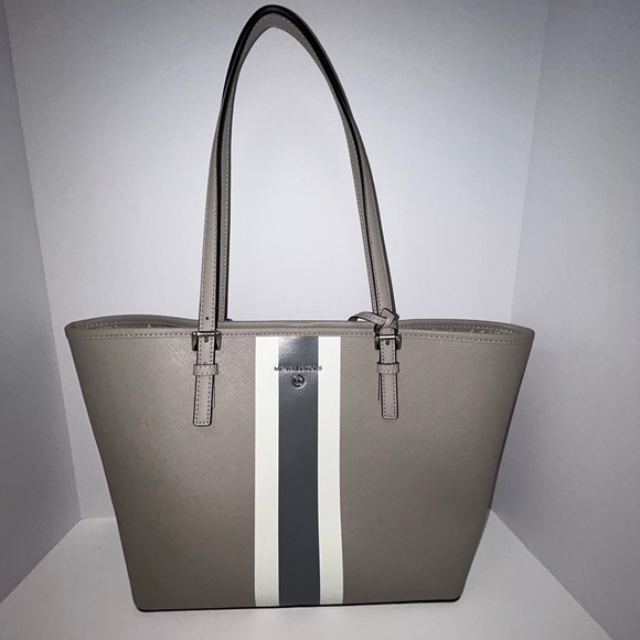 Micheal Kors Gray Center Strip Tote - Picture 2 of 6